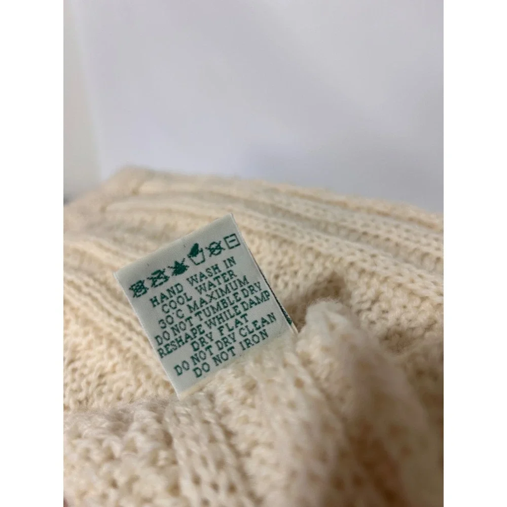 Aran Crafts 100% Wool Honeycomb Cream Throw Blanket Ireland 70